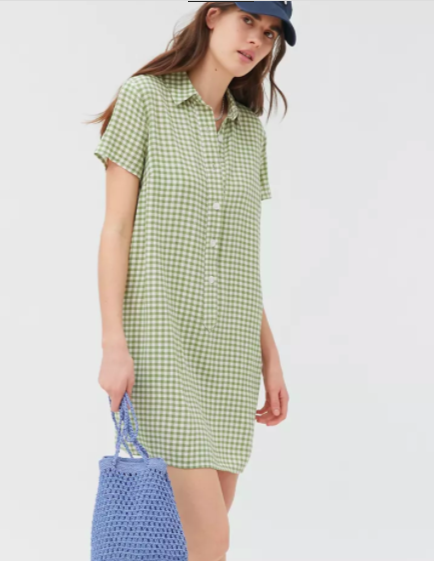 UO Wismer Printed Mini Shirt Dress