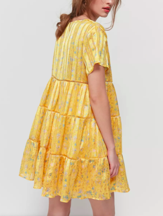 UO Pippa Chiffon Tiered Mini Dress
