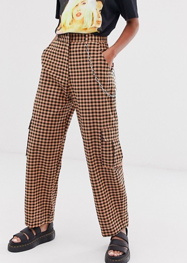 The Ragged Priest gingham pants with chain detail two-piece
