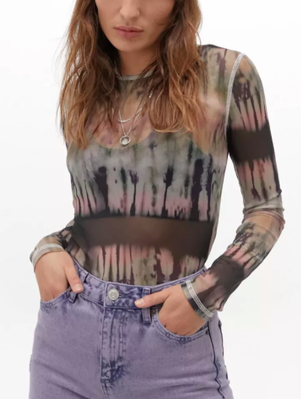 UO Surf Tie-Dye Mesh Top