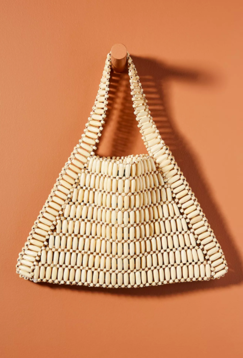 Anthropologie   Bamboo Beaded Tote Bag
