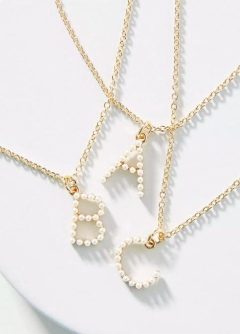 Anthropologie Petite Monogram Necklace