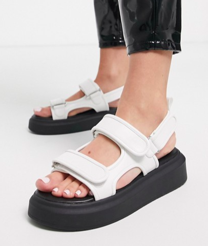 Public Desire Sammie chunky sports sandals in white