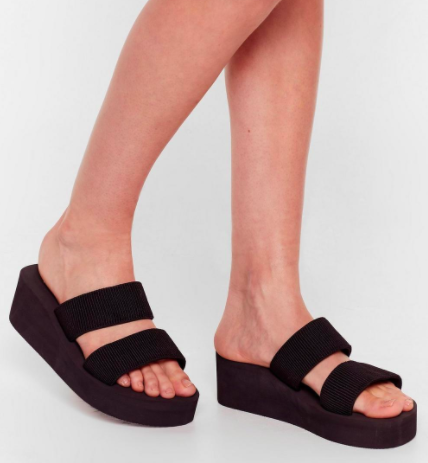 Nasty Gal No Place Like Foam Strappy Wedge Sandals