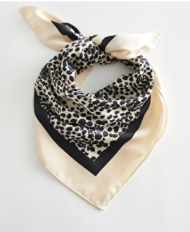 Stories Glossy Leopard Print Scarf