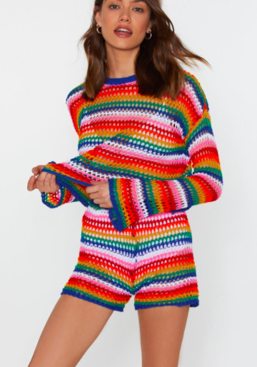 Recycled Be Bright Back Crochet Sweater