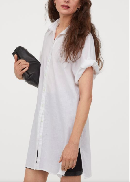 HM Long Linen-blend Shirt