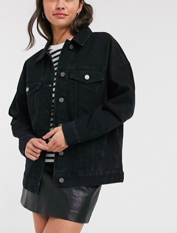 ASOS DESIGN oversized denim jacket in black