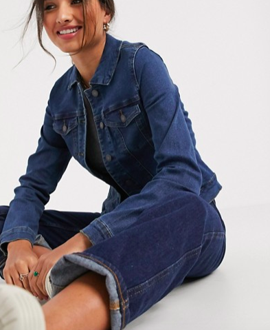 Vero Moda denim jacket in mid blue