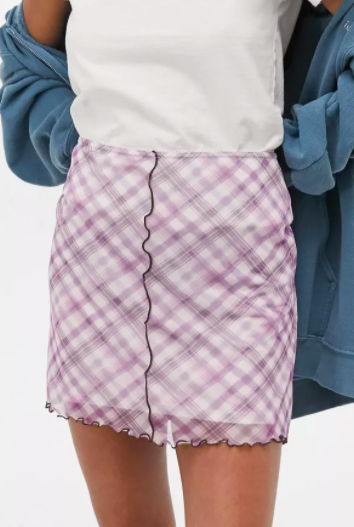 UO Plaid '90s Mesh Mini Skirt