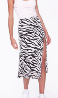 Forever 21 Zebra Print Slit Skirt