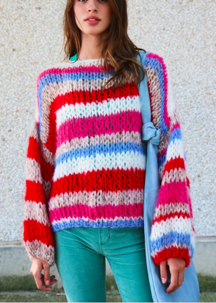 FP Multi Striped Pullover Sweater