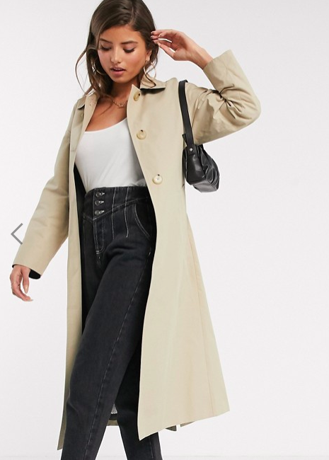 Mango trench coat with back detail in camel