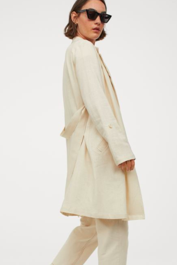 HM Linen-blend Trenchcoat