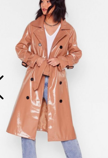 Vinyl Countdown Belted Trench Coat