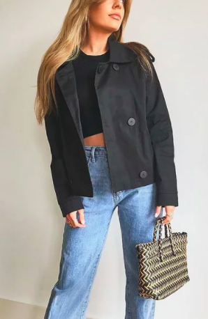 Boohoo Short Double Breasted Trench