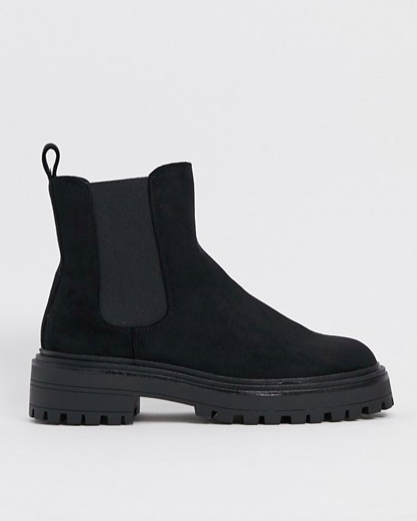 ASOS DESIGN Angelina chunky chelsea boots in black