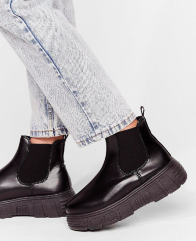 Nasty Gal Let It Be Faux Leather Chelsea Boots