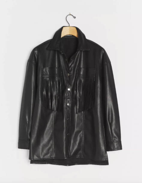 BLANKNYC Raven Fringed Faux Leather Jacket