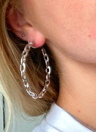 Topshop hoop earring in silver chain link