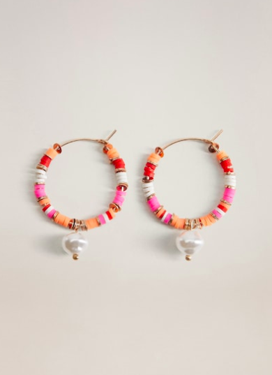 Mango Pearl-bead hoops earrings