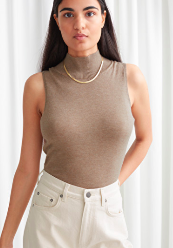 Stories Knitted Sleeveless Turtleneck Top