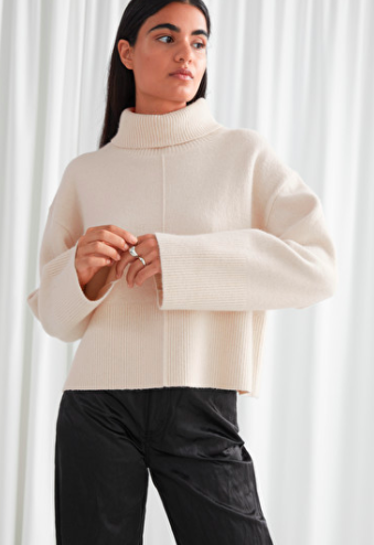 Stories Cropped Turtleneck Knit Jumper