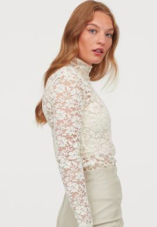 HM Lace Mock-turtleneck Top