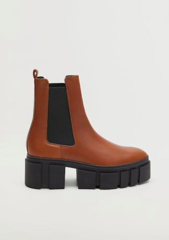 mango Leather boots with track sole