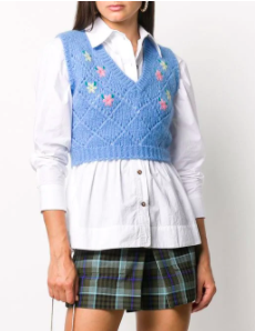 Alessandra Rich floral embroidered sweater vest
