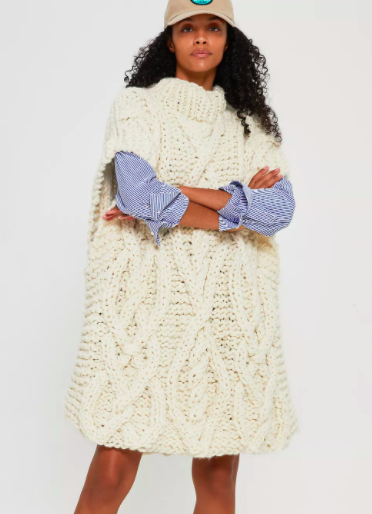 Loopy Mango Mountain Cable Poncho
