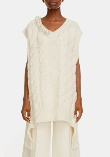 Embellished Cable Sweater Vest SIMONE ROCHA