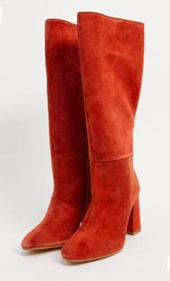 ASOS DESIGN Comet suede pull-on boots in orange