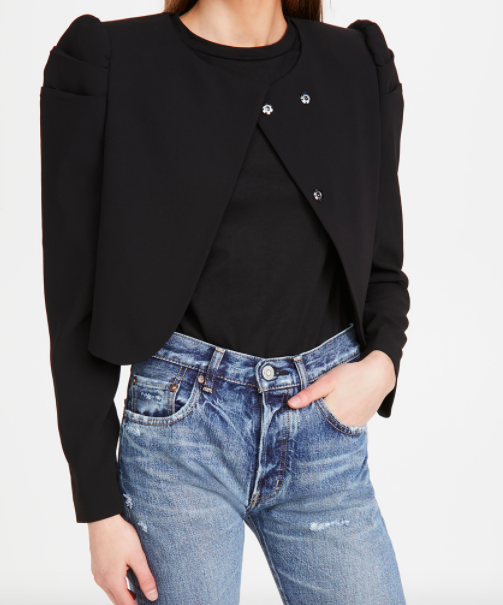 alice + olivia Addison Puff Sleeve Cropped Jacket  