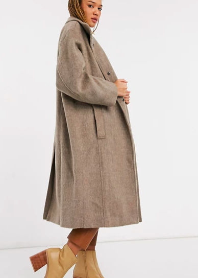 ASOS DESIGN longline oversized maxi coat in gray