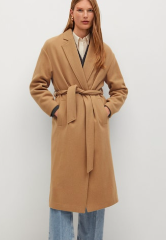 Mango Belted wool coat