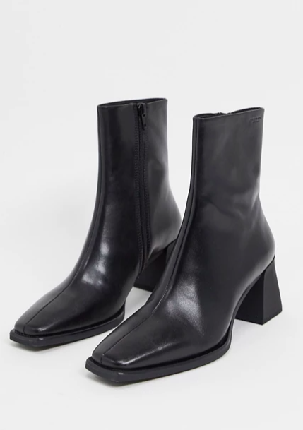 Vagabond Hedda heeled ankle boot with flared heel in black