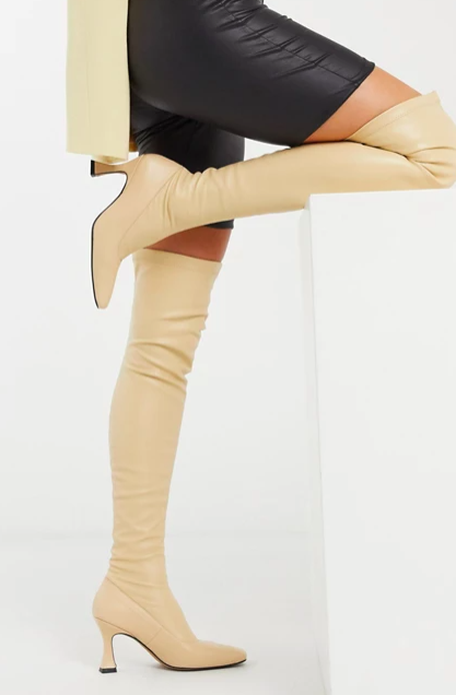 ASOS DESIGN Keisha premium stretch over-the-knee boots with novel heel