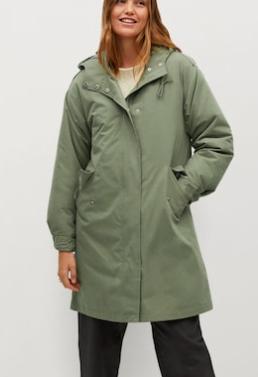 Mango Hooded cotton parka