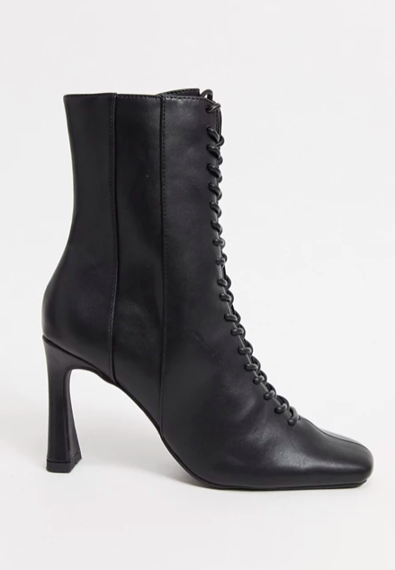 ASOS DESIGN Real Talk lace up boots in black