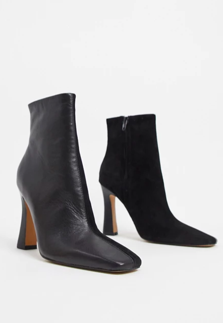 ASOS DESIGN Elka premium leather boots in black