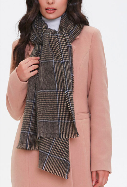 Forever 21 Glen Plaid Fringe Scarf