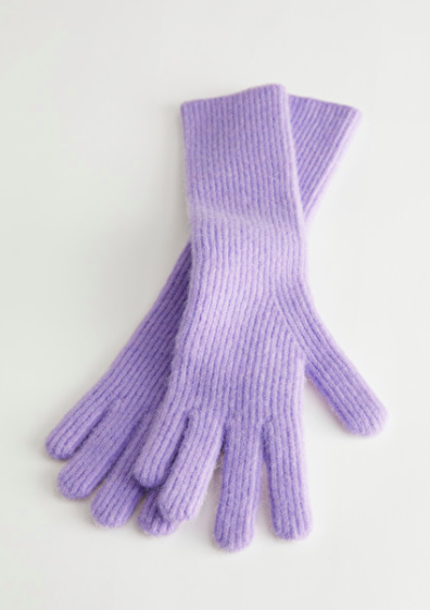Stories Fuzzy Ribbed Knit Gloves
