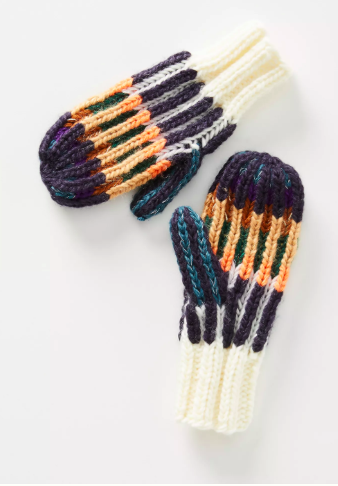 Anthropologie Painterly Cable-Knit Mittens