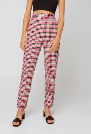 THE FIFTH  RADIANT PANT PINK CHECK