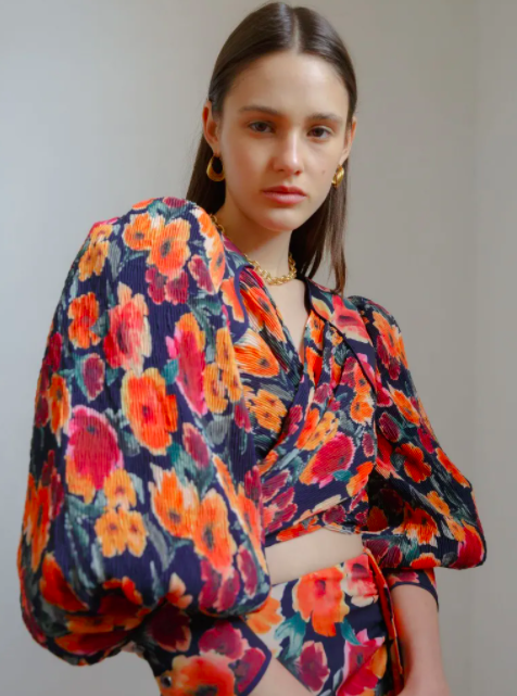 C/MEO COLLECTIVE  NIGHTSPOT TOP INK FLORAL
