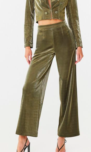 Forever 21 Metallic Wide-Leg Pants