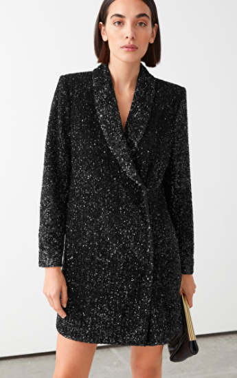 Stories Sequin Double Breasted Blazer Dress