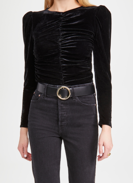 Line &amp; Dot Kris Ruched Velvet Top  