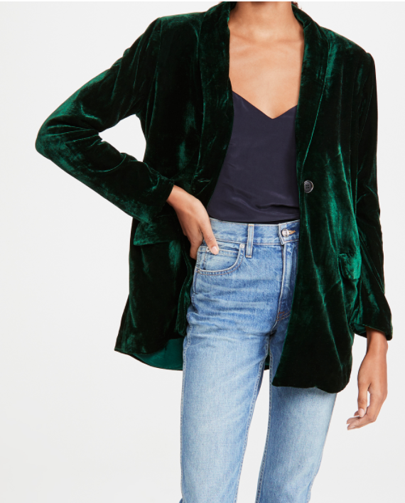 endless rose Velvet Single Breasted Blazer  